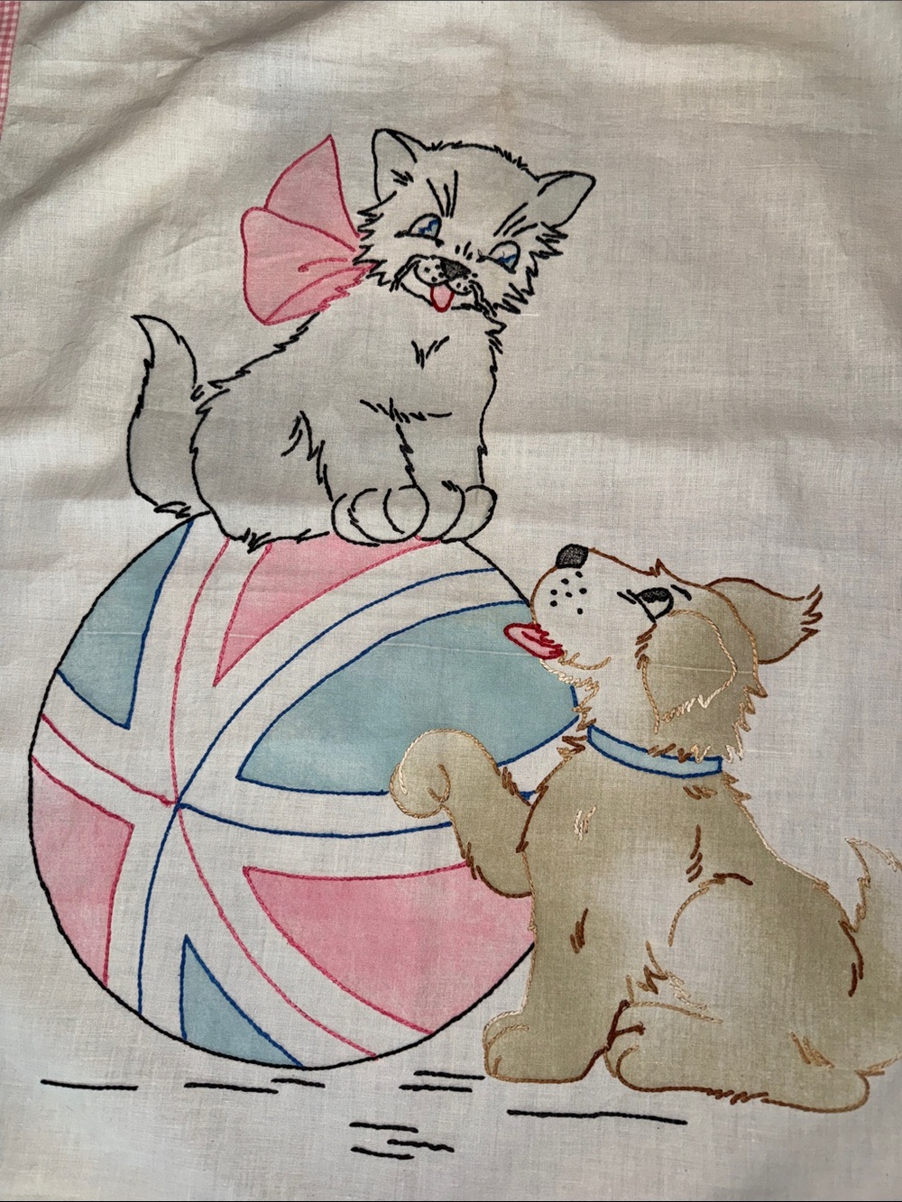 Vintage baby crib linen